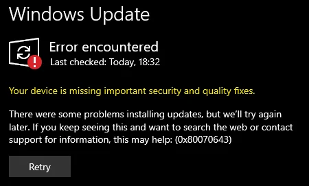 Windows Update Error 0x80070643? Here’s the Fix!